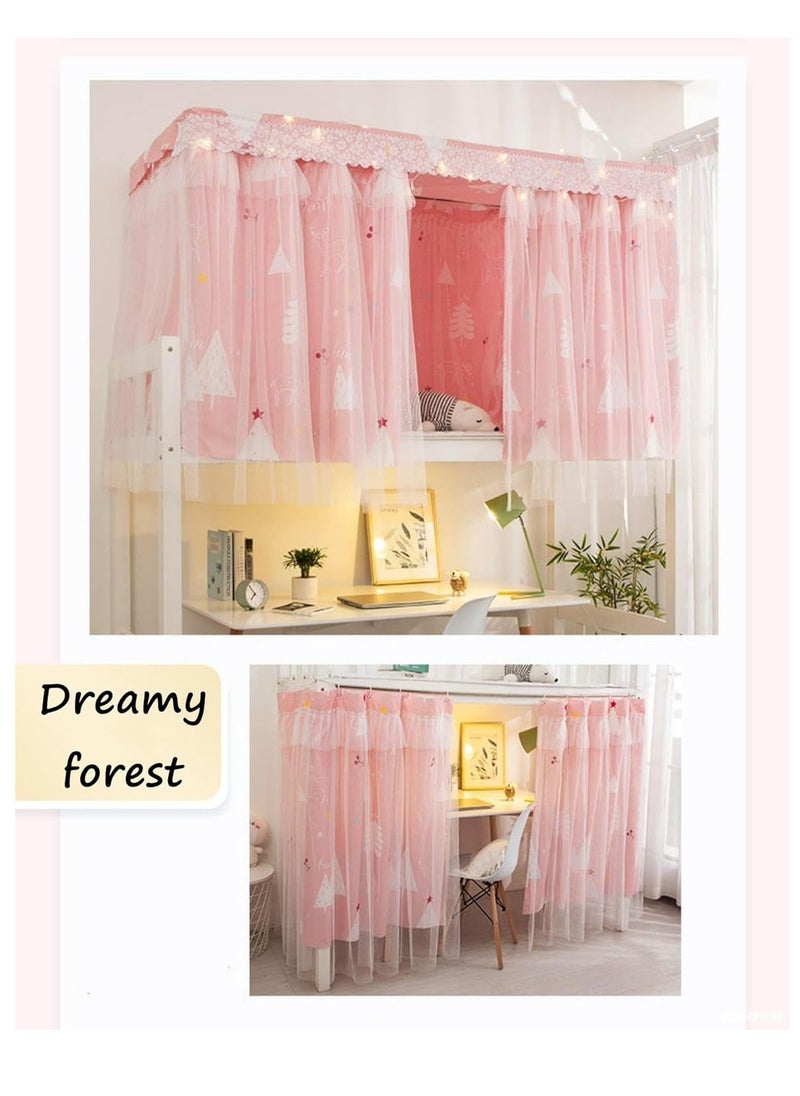 Si Students Dorm Bunk Bed Curtain Home Privacy Bed Shading Curtain Net Bed Cloth Dustproof Blackout Bed Canopy Bedding Curtain Students Dormitory Tent Lightproof Cloth Bedding Canopy Spread Curtain  - Image 2
