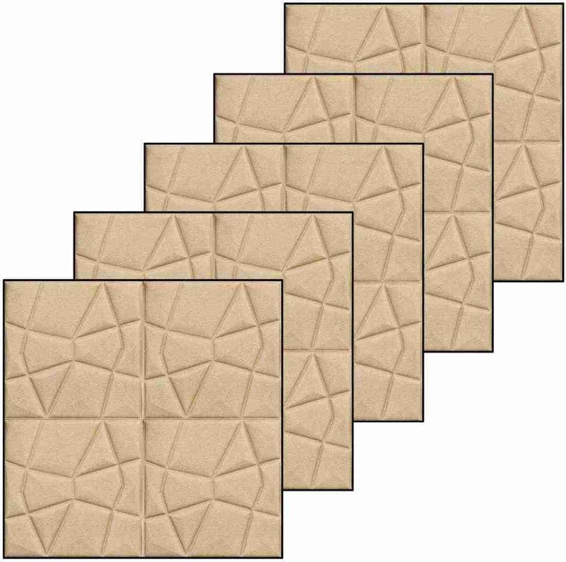 HAXED PVC Self Adhesive 3D Diamond Wallpaper PE Foam Wall Panels DIY Brick Wallpaper Decor Sticker for Wall Living Room, Gold, Pack of 30 - Image 4