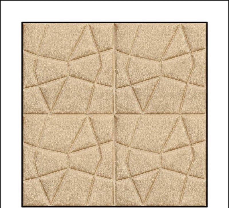 HAXED PVC Self Adhesive 3D Diamond Wallpaper PE Foam Wall Panels DIY Brick Wallpaper Decor Sticker for Wall Living Room, Gold, Pack of 30 - Image 2