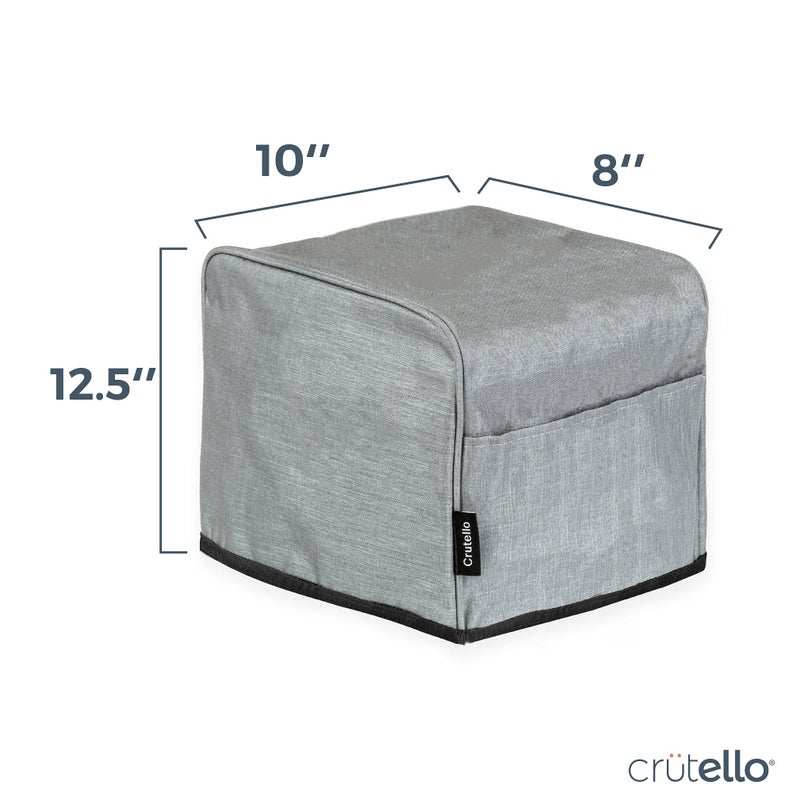 Crutello غطاء محمصة 4 شريحة من كروتيلو مع جيوب تخزين - أغطية غبار للأجهزة الصغيرة، حقيبة محمصة 4 شريحة، متوافق مع غطاء محمصة 4 شريحة من كويزينارت وسنبيم - Image 2