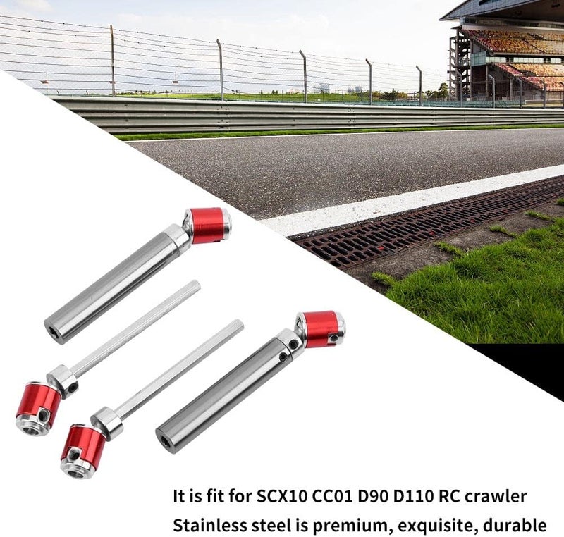 klarako 2Pcs Stainless Steel Drive Shaft for RC Crawler Car, 110-155mm Metal CVD Universal Drive Shaft for SCX10 CC01 D90 D110 RC Crawler Car - Image 2