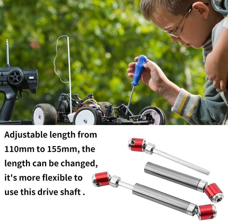 klarako 2Pcs Stainless Steel Drive Shaft for RC Crawler Car, 110-155mm Metal CVD Universal Drive Shaft for SCX10 CC01 D90 D110 RC Crawler Car - Image 5