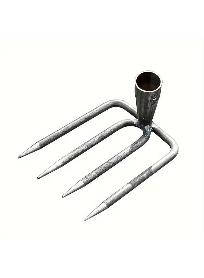 1pc Heavy Duty 4 Prong Steel Garden Rake Head Multi Functional Soil Loosening Tool For Weeding Digging And Tilling Metal Garden Hoe - Image 5