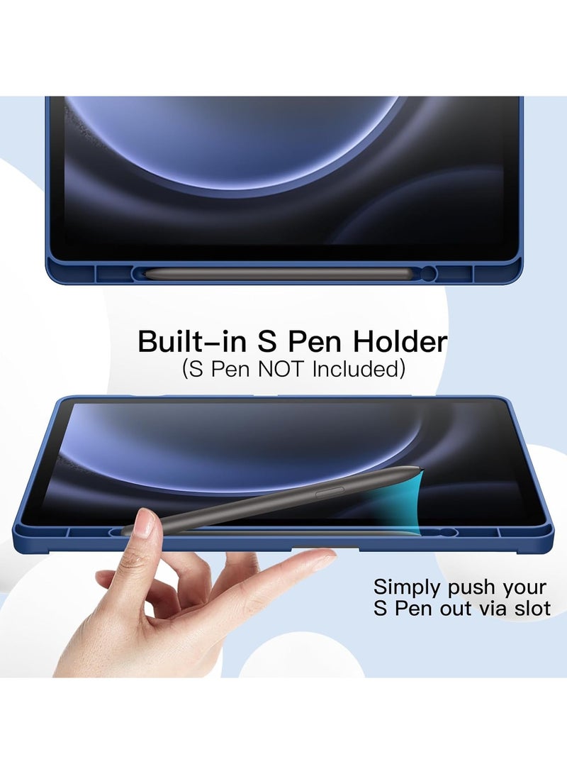 DUSALA Case for Samsung Galaxy Tab S9 FE / S10 FE 10.9 Inch with S Pen Holder, Soft TPU Tri-Fold Stand Protective Tablet Cover, Support S Pen Charging, Auto Wake/Sleep - Image 3