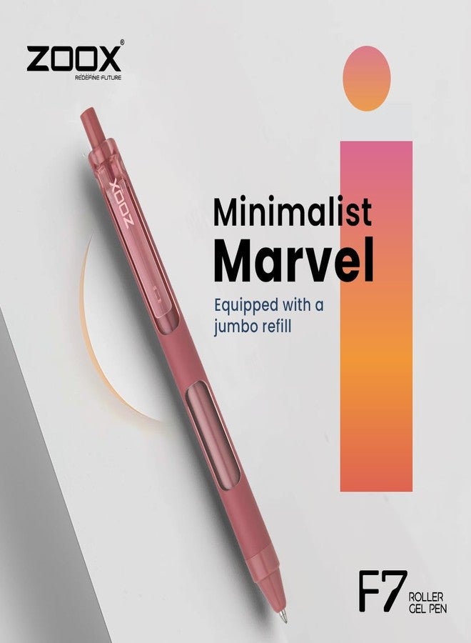 Flair Zoox F7 0.7mm Retractable Roller Gel Pen | Minimalistic Design Rubberised Body For Better Grip | Waterproof Ink For Smudge Free & Smooth Writing | Fitted With Jumbo Refill | Blue Ink, Pack of 10 - Image 3