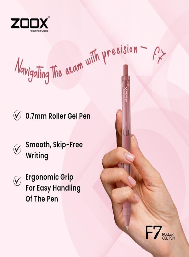 Flair Zoox F7 0.7mm Retractable Roller Gel Pen | Minimalistic Design Rubberised Body For Better Grip | Waterproof Ink For Smudge Free & Smooth Writing | Fitted With Jumbo Refill | Blue Ink, Pack of 10 - Image 2