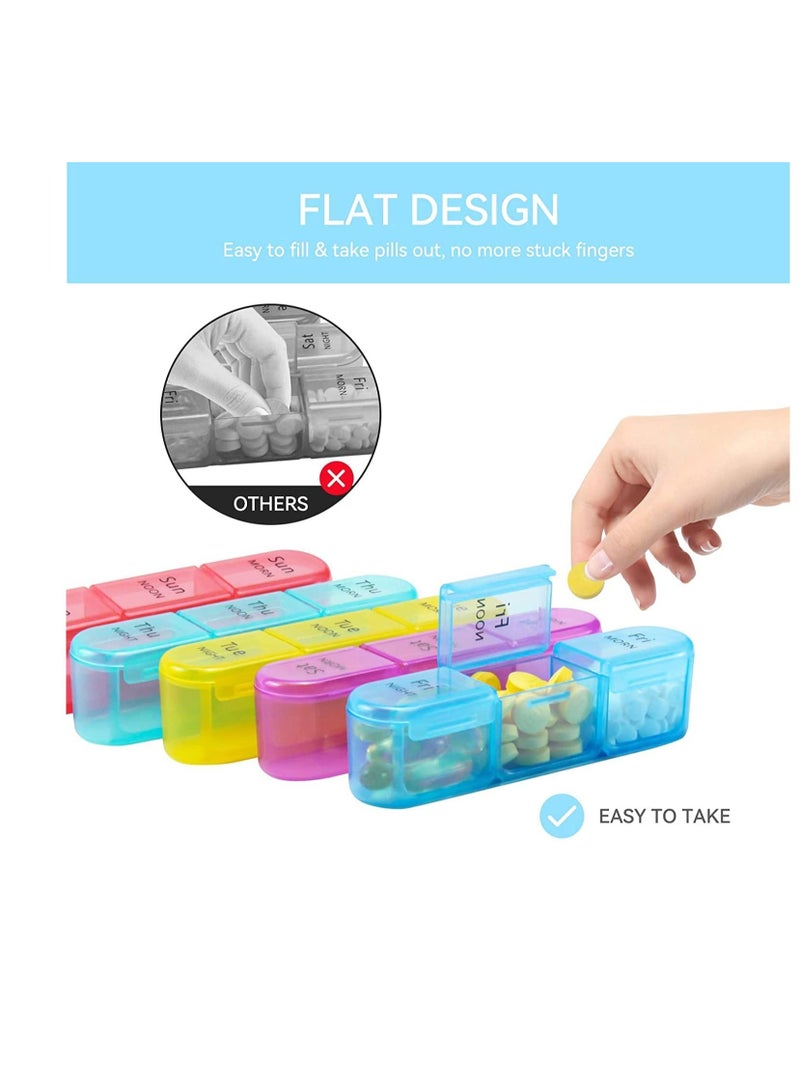 SYOSI Weekly Pill Organizer 3 Times A Day, 7 Day Pill Box Large Compartments Moisture-Proof Pill Case, Daily Portable Travel Morning Noon Evening Pill Container, for Fish Oils, Vitamins, Supplements - Image 2