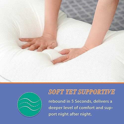 MZOIMZO Luxury Comfy Hotel Collection Bed Pillows for Sleeping- Firm Queen Size Set of 2, Gusseted Cooling Side Mesh Design with Premium Down Alternative Filling for Back, Stomach or Side Sleepers - Image 4