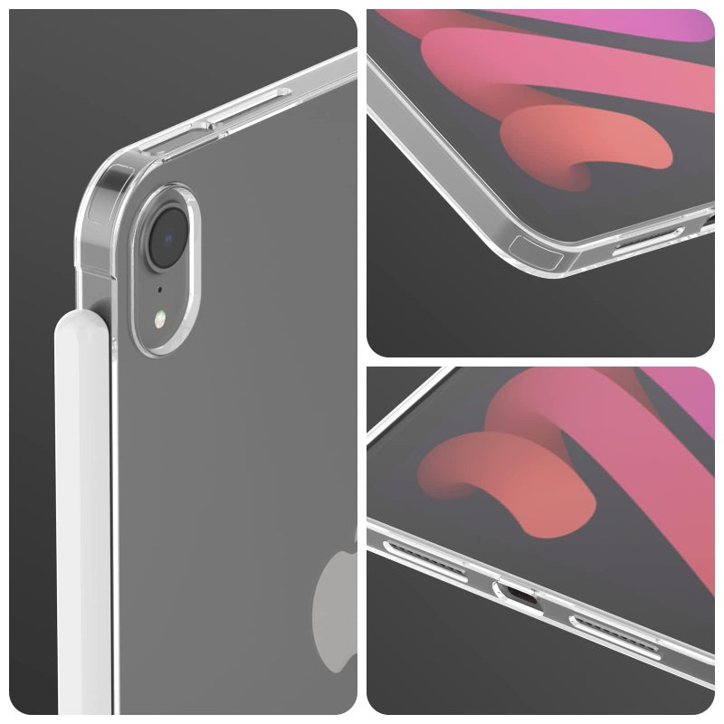 Asgens iPad Mini 6 2021 Black Clear Case, Slim Silicon Case Flexible Soft TPU Shockproof Anti-Scratches Back Cover for 8.3 inch iPad Mini 6th Generation 2021, Model A2567 / A2568 / A2569 - Image 5