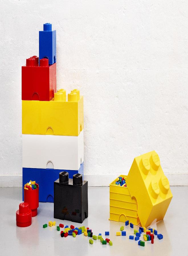 Room Copenhagen Room Copenhagen, LEGO Brick Box Stackable Storage Containers - Organizational Building Blocks - 19.69 x 9.84 x 7.09 Inches - Brick 8, Medium Azure 
