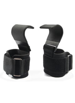 AROAQ Weight Lifting Training Grips Straps, Weight Lifting Hooks Grips With Wrist Wraps, Gym Reapers Lifting Wrist Straps For Weightlifting, Bodybuilding, Strength Training and Deadlifts, (Black Hooks)  - Image 1