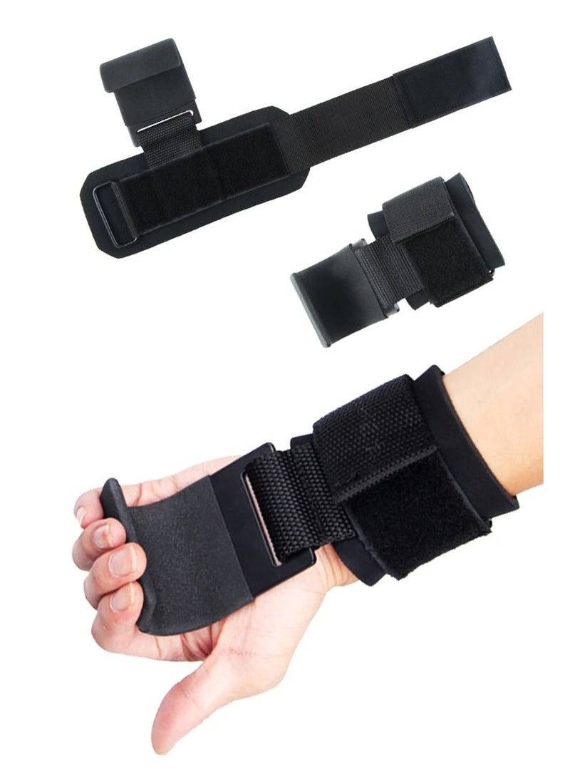 AROAQ Weight Lifting Training Grips Straps, Weight Lifting Hooks Grips With Wrist Wraps, Gym Reapers Lifting Wrist Straps For Weightlifting, Bodybuilding, Strength Training and Deadlifts, (Black Hooks)  - Image 4