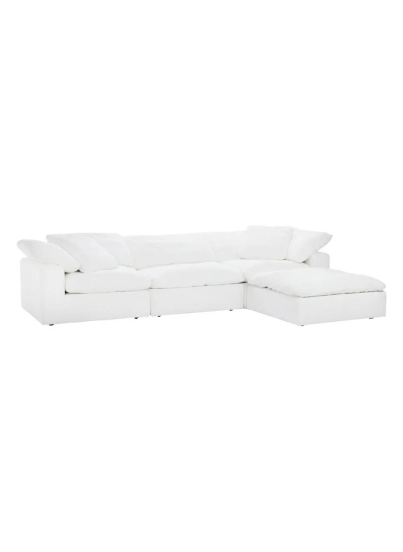 KARNAK Karnak American 3 Seater Luxury Modern Design Sectional Sofa For Living Room Furniture With Free Installation Color - White  - Image 2
