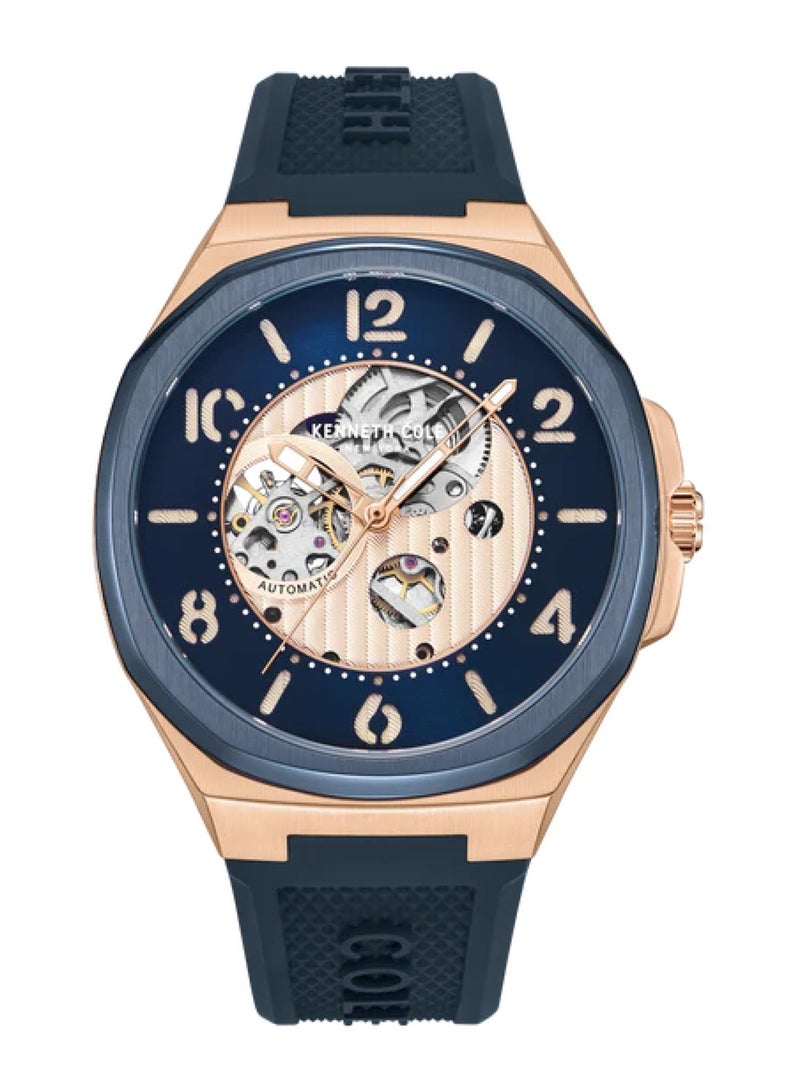 Men's Analog Automatic Blue Silicone Strap Watch KCWGR2233101 - 43mm
