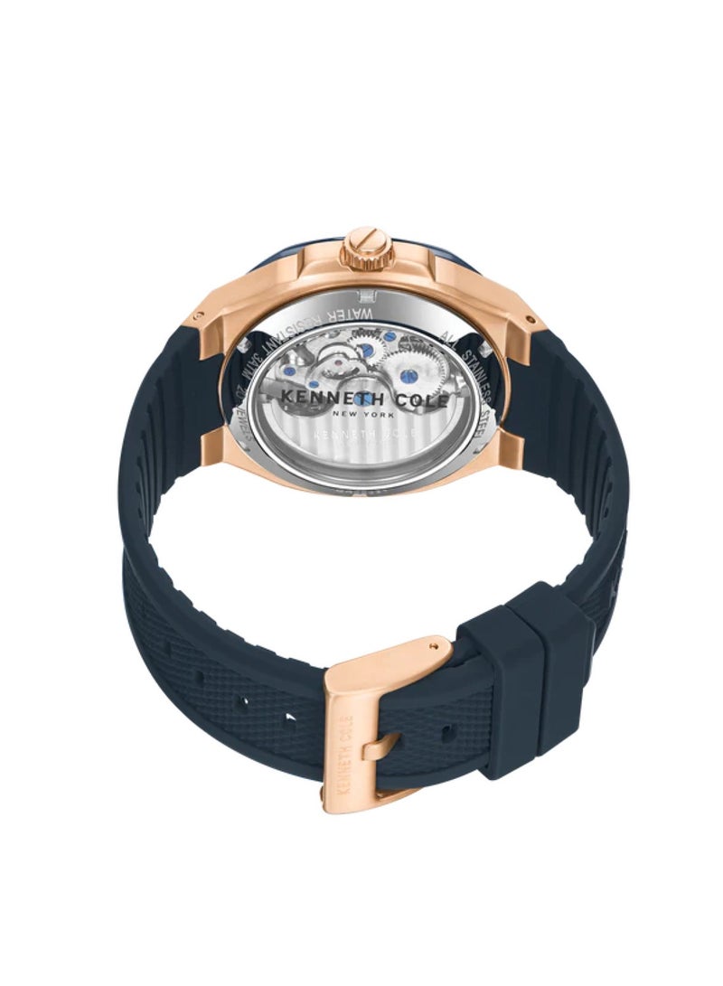 Men's Analog Automatic Blue Silicone Strap Watch KCWGR2233101 - 43mm