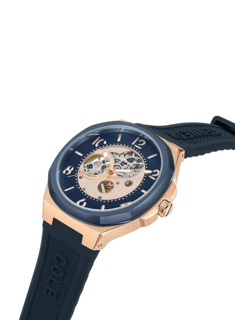 Men's Analog Automatic Blue Silicone Strap Watch KCWGR2233101 - 43mm