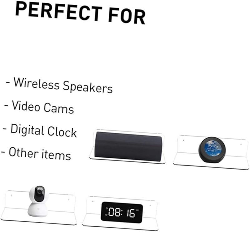 Black Sound Storage Brackets Wall Mounted Shelves Cable Clips Organize Audio Equipment - Image 4