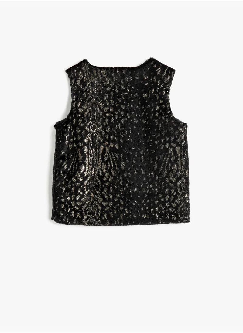 كوتون V Neck Patterned Vest