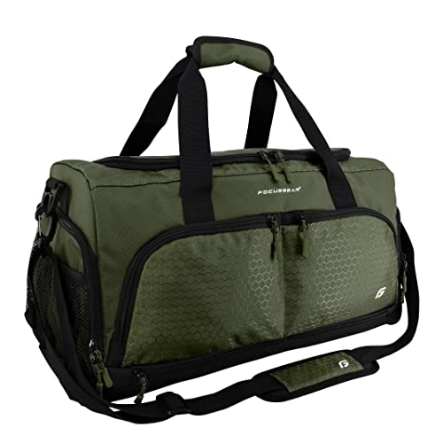 FocusGear Ultimate Gym Bag 2.0: The Crowdsource Duffel Bag with 10 Compartments Including Water Resistant Pouch, Green, Medium (20"), Green, Medium (20") - Image 1
