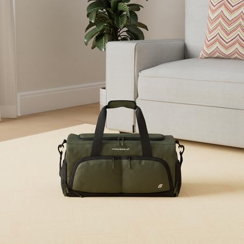FocusGear Ultimate Gym Bag 2.0: The Crowdsource Duffel Bag with 10 Compartments Including Water Resistant Pouch, Green, Medium (20"), Green, Medium (20") - Image 2