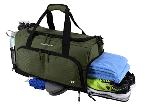 FocusGear Ultimate Gym Bag 2.0: The Crowdsource Duffel Bag with 10 Compartments Including Water Resistant Pouch, Green, Medium (20"), Green, Medium (20") - Image 4