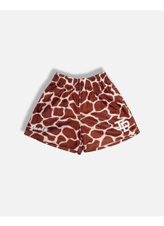 Generic Summer Unisex Mesh Basketball Shorts Deer pattern yellow 