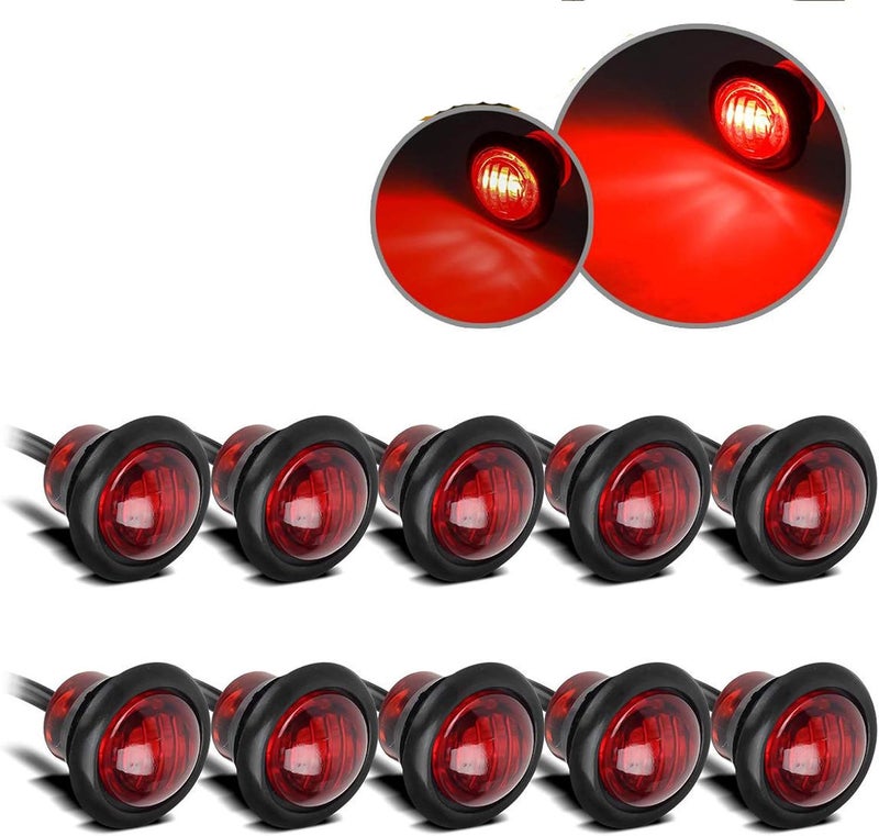 Partsam 10 LED Red 3/4" Clearance Marker Lights - Image 1