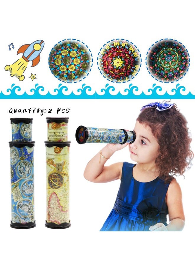 Xeehwb 2 Pack Classic Kaleidoscope Toy,Magic Rotating Kaleidoscope,Stretchable Long World Kaleidoscope,Educational Toy Kaleidoscope for Children Gifts - Image 4