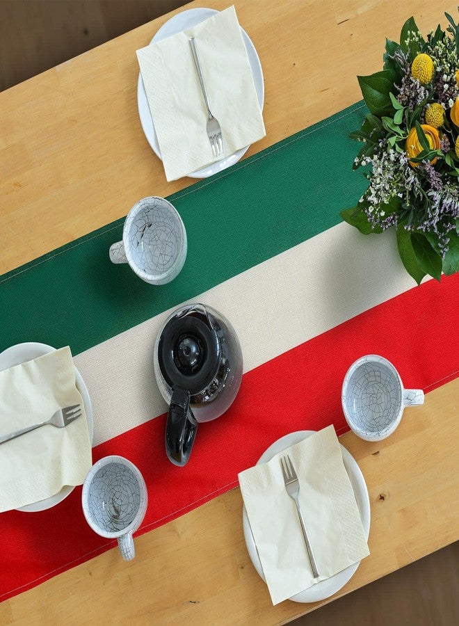 Kingdder 2 Pcs Italy Table Runner Italian Themed Party Decoration 13" x 72" Linen Red Green and White Striped Table Runner for Home Kitchen Dining Room Dinner Home Decor - Image 5