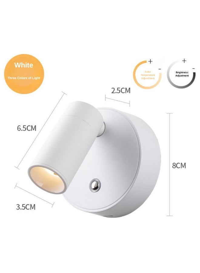 ماكدو طقم من 2 مصباح كشاف لاسلكي داخلي، مصباح كشاف مغناطيسي، مصباح حائط قابل للتعديل بثلاثة ألوان، مع جهاز تحكم عن بعد، للوحات الحائطية والنباتات والإضاءة المميزة (أبيض) - Image 2