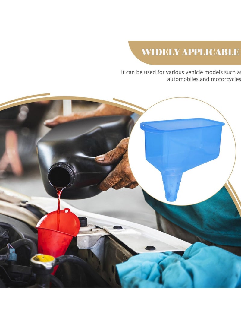 SYOSI Car Refueling Funnel, Car Accessory Spill Saver, Oil Funnel Spill Saver Radiator Funnel Anti-Splash Square Shape Petrol Funnel Automotive Motorcycle Refueling Tool for Most Gas Tanks Blue Fuel Funnel - Image 2