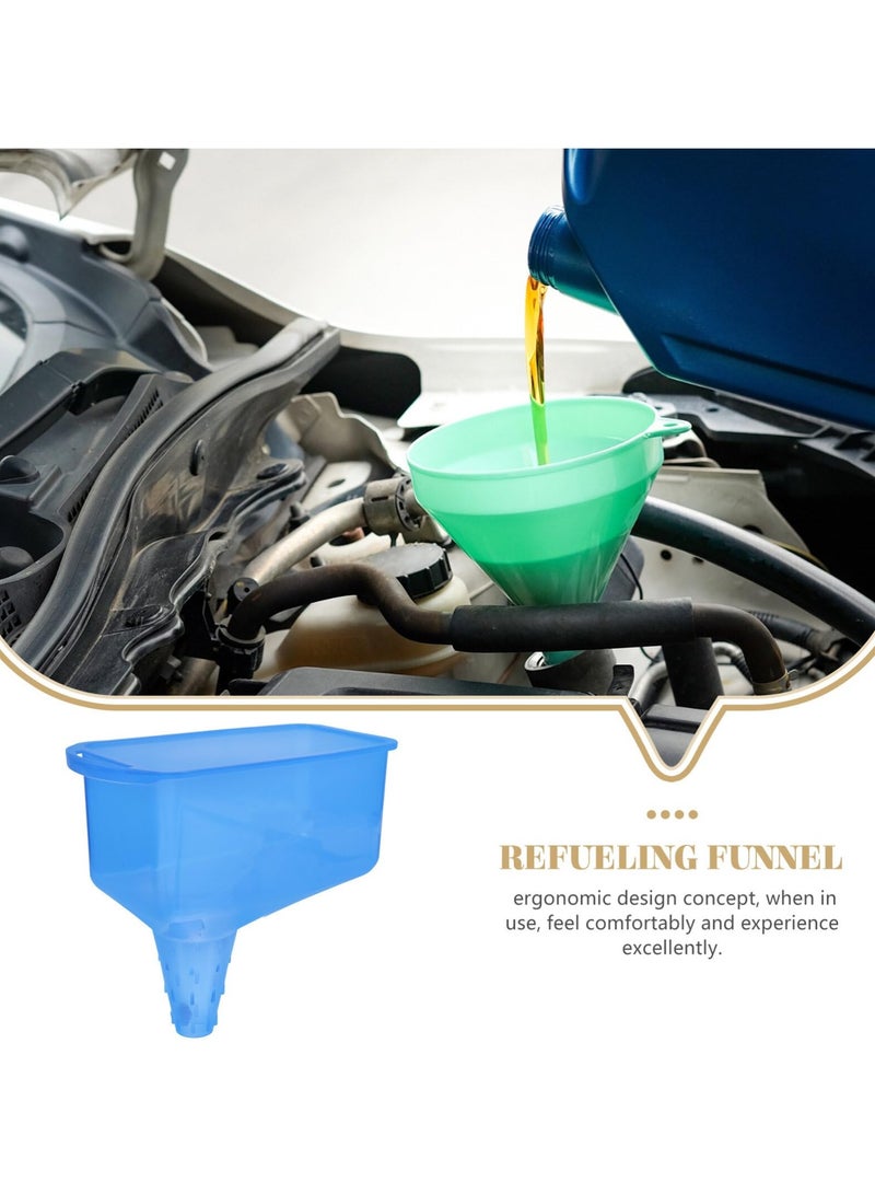 SYOSI Car Refueling Funnel, Car Accessory Spill Saver, Oil Funnel Spill Saver Radiator Funnel Anti-Splash Square Shape Petrol Funnel Automotive Motorcycle Refueling Tool for Most Gas Tanks Blue Fuel Funnel - Image 4
