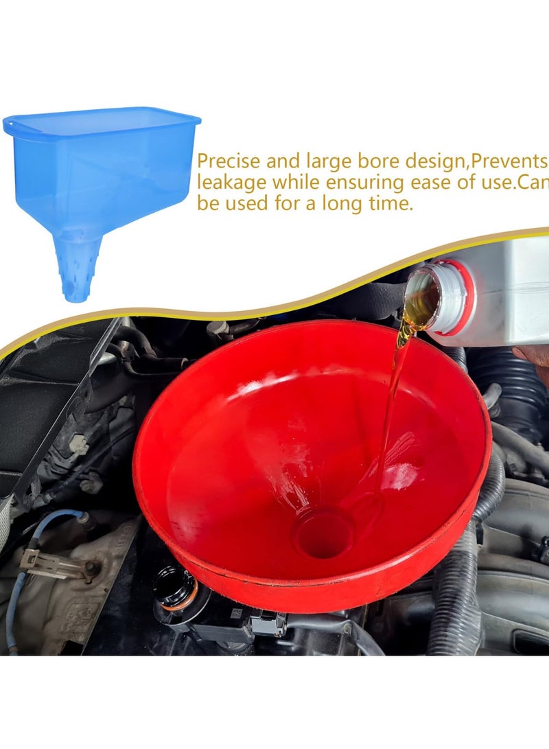 SYOSI Car Refueling Funnel, Car Accessory Spill Saver, Oil Funnel Spill Saver Radiator Funnel Anti-Splash Square Shape Petrol Funnel Automotive Motorcycle Refueling Tool for Most Gas Tanks Blue Fuel Funnel - Image 5