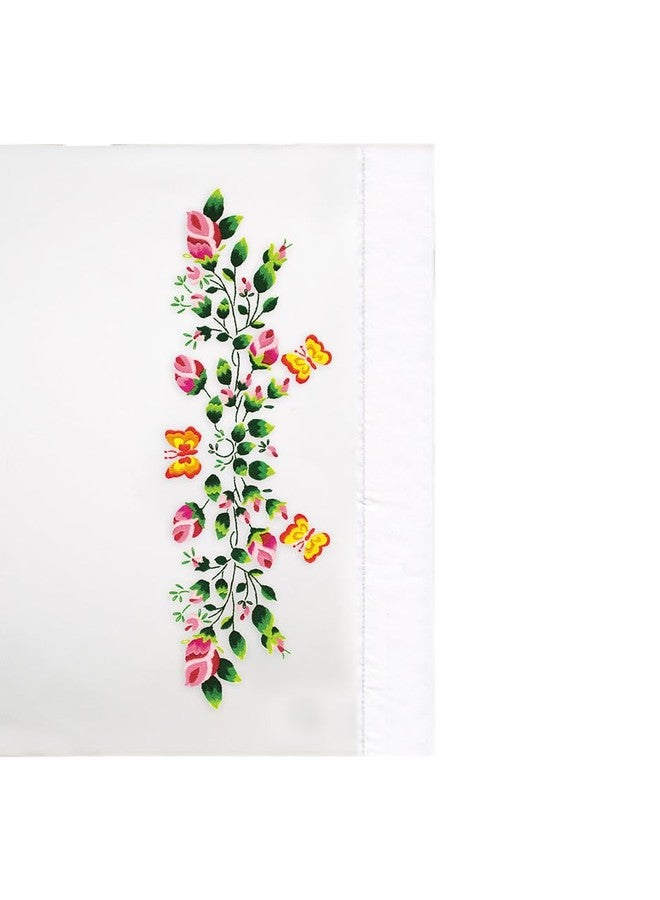 Tobin Butterflies and Roses Pillowcases for Embroidery - Image 1