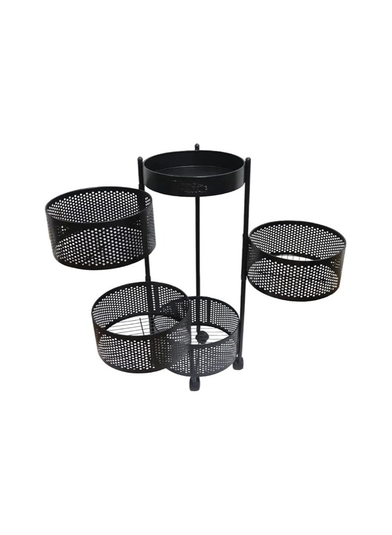 "Heavy-Duty Metal Trolley with Wheels – 4-Unit Circular Turbo Design for Easy Mobility – Sturdy Rolling Cart for Home, Office, and Industrial Use" - Image 2