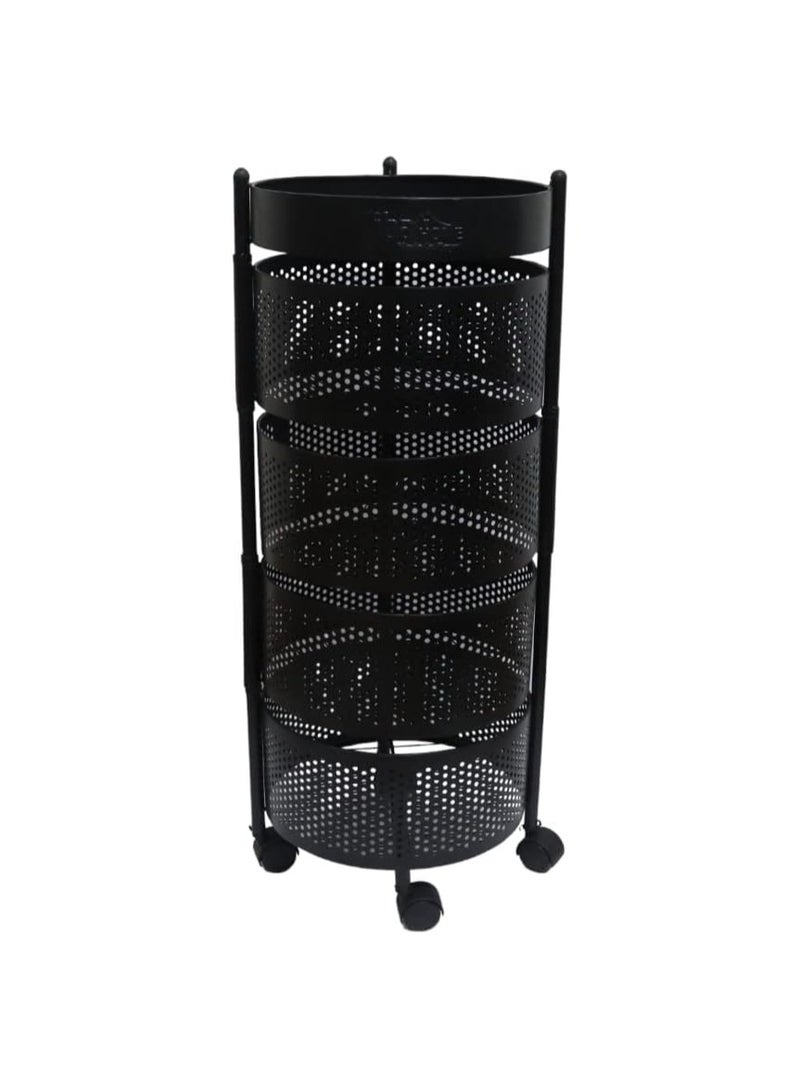 "Heavy-Duty Metal Trolley with Wheels – 4-Unit Circular Turbo Design for Easy Mobility – Sturdy Rolling Cart for Home, Office, and Industrial Use" - Image 3