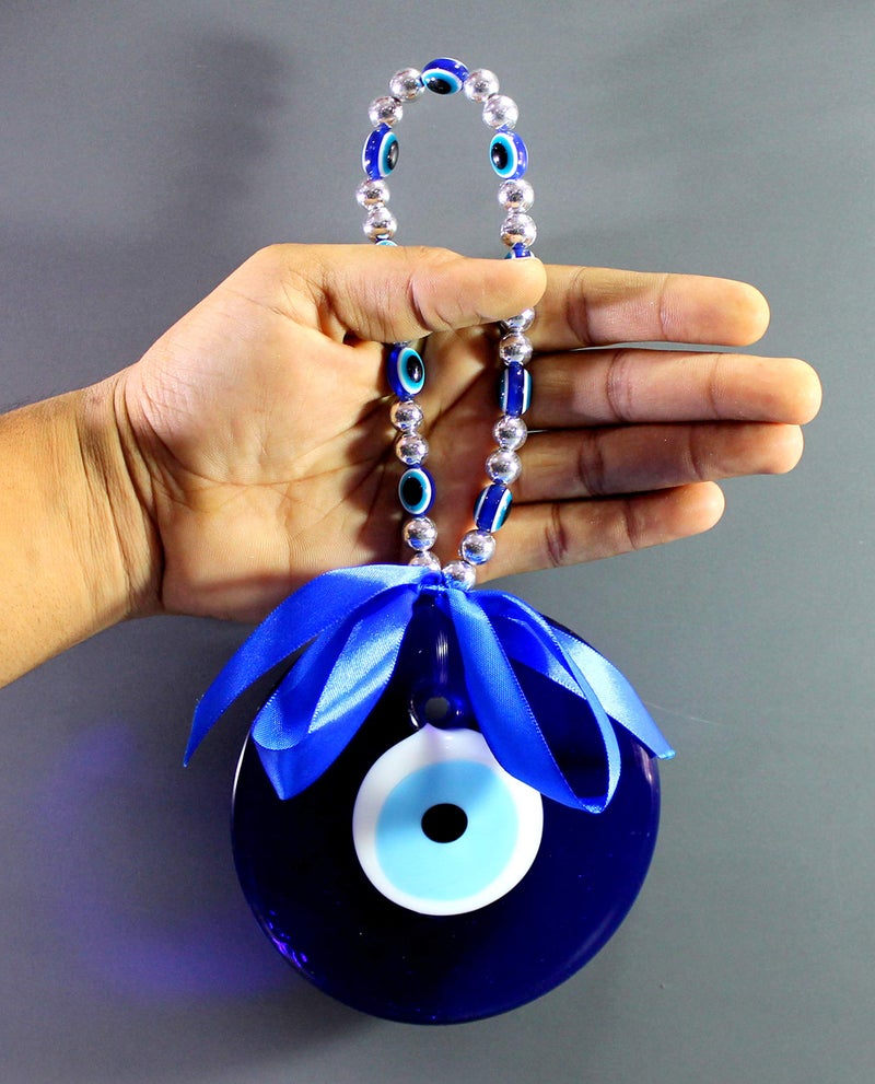 ESPLANADE Glass Evil Eye Car Door Hanging for Good Luck and Prosperity (Blue, Medium) - Image 5