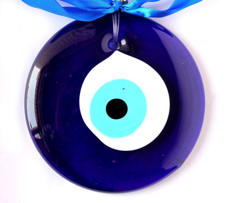 ESPLANADE Glass Evil Eye Car Door Hanging for Good Luck and Prosperity (Blue, Medium) - Image 2