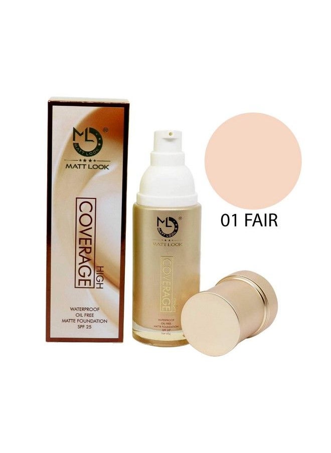 matt look High Coverage Waterproof Oil Free Matte Foundation Spf 25 Fair (45G)  - Image 4