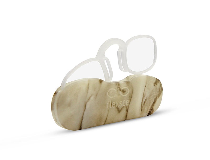 Flexsee White marble Round Light Ready Reading Glasses Power 3 - Image 3