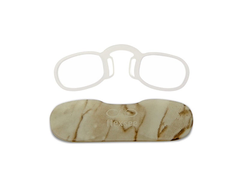 Flexsee White marble Round Light Ready Reading Glasses Power 3 - Image 4
