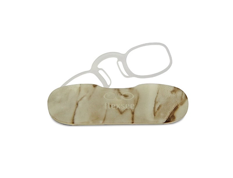 Flexsee White marble Round Light Ready Reading Glasses Power 3 - Image 5