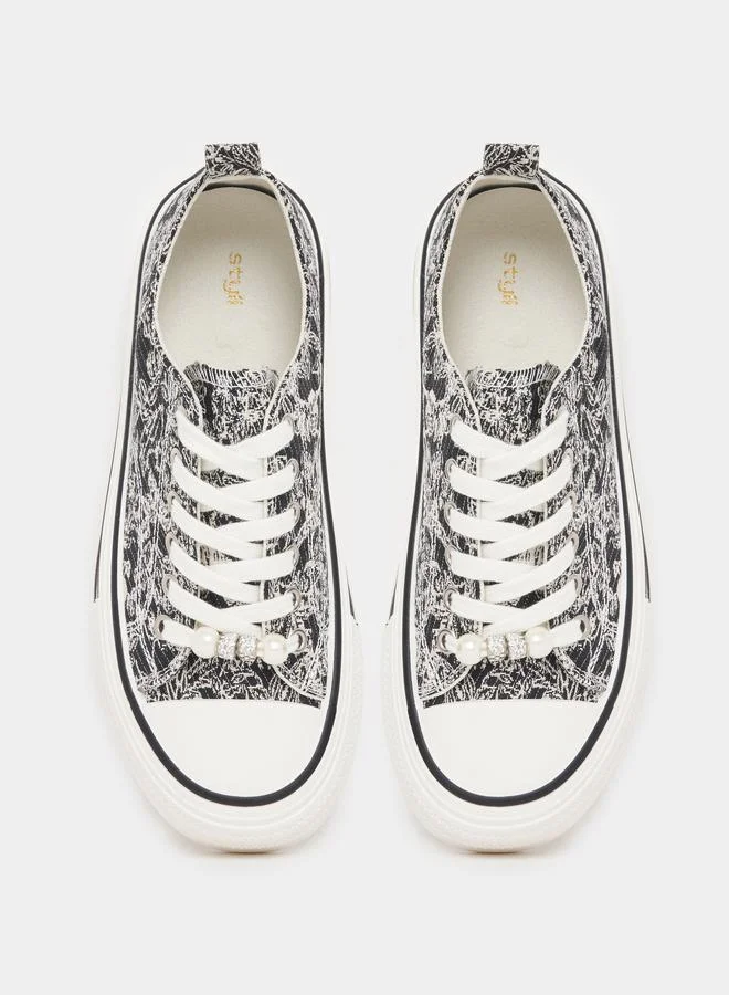 Styli Canvas Printed Casual Shoes