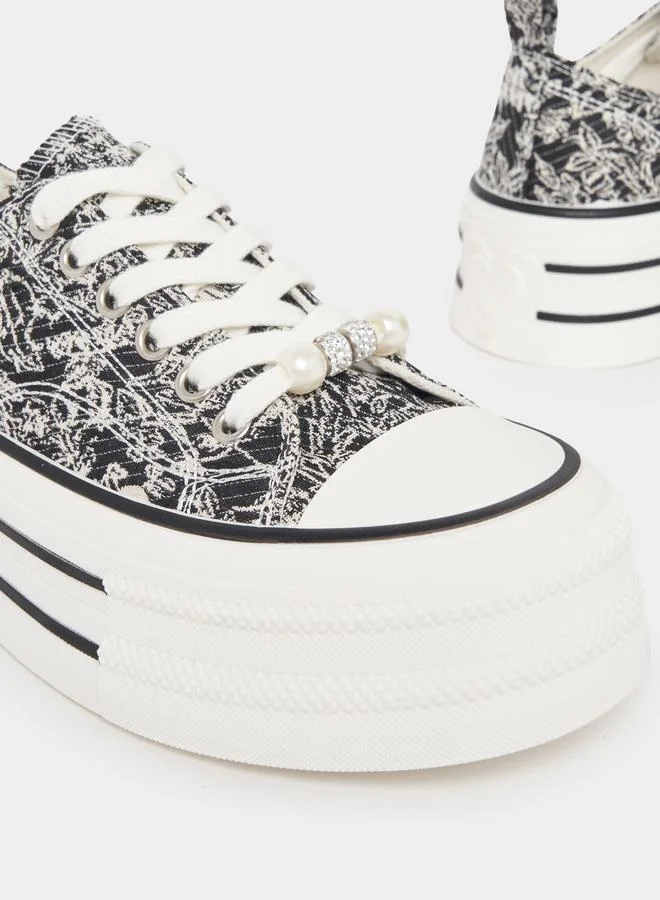 Styli Canvas Printed Casual Shoes