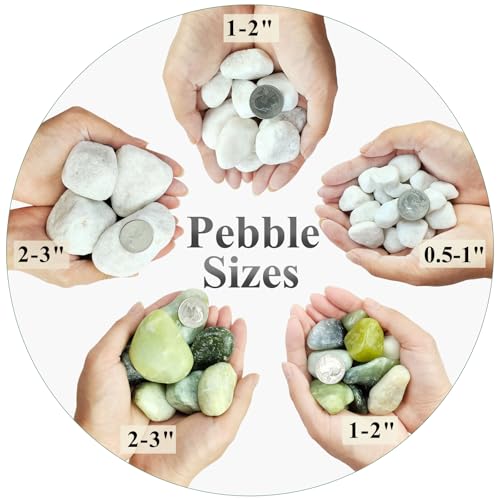 FANTIAN 5 lbs White Matte Rocks for Plants, 2-3 Inch Large Pebbles for Indoor Plants, Decorative River Stones for Succulent, Landscaping, Vases, Crafting and Garden - Image 2