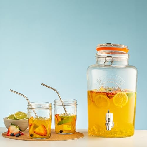 Kilner كيلنر بريميوم 5 لتر موزع مشروبات زجاجي بغطاء محكم مع صنبور للبيرة، ماء الديتوكس، العصير، الكوكتيلات، البيرة، إبريق الماء | خالي من BPA، شفاف، قابل لإعادة الاستخدام - Image 2