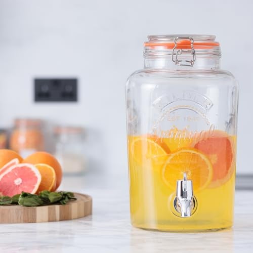 Kilner كيلنر بريميوم 5 لتر موزع مشروبات زجاجي بغطاء محكم مع صنبور للبيرة، ماء الديتوكس، العصير، الكوكتيلات، البيرة، إبريق الماء | خالي من BPA، شفاف، قابل لإعادة الاستخدام - Image 5