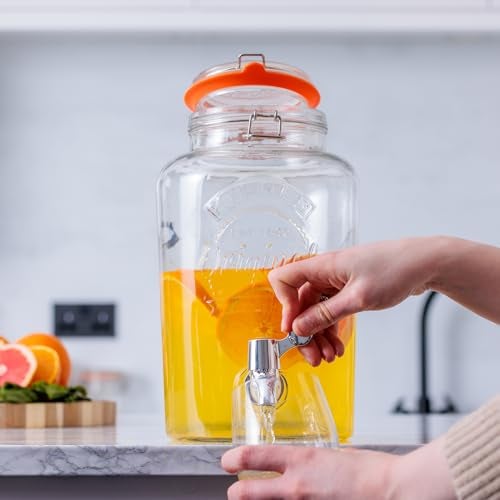 Kilner كيلنر بريميوم 5 لتر موزع مشروبات زجاجي بغطاء محكم مع صنبور للبيرة، ماء الديتوكس، العصير، الكوكتيلات، البيرة، إبريق الماء | خالي من BPA، شفاف، قابل لإعادة الاستخدام - Image 4