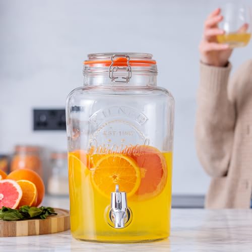 Kilner كيلنر بريميوم 5 لتر موزع مشروبات زجاجي بغطاء محكم مع صنبور للبيرة، ماء الديتوكس، العصير، الكوكتيلات، البيرة، إبريق الماء | خالي من BPA، شفاف، قابل لإعادة الاستخدام - Image 3