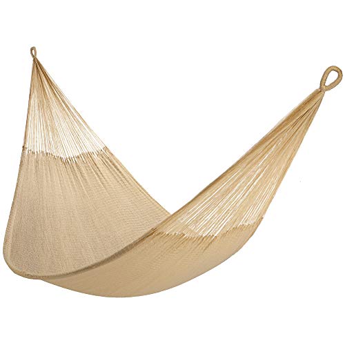Yellow Leaf Hammocks Handwoven Hammock by Yellow Leaf Hammocks - Double Size, Fits 1-2 PPL, 400lb max - Weathersafe, Super Strong, Easy to Hang, Ultra Soft, Artisan Made - Color: Natural Khaki - Image 4